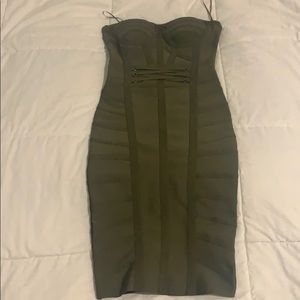 Olive green classy dress